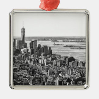 Ornement Métallique Noir blanc New York City Skyline