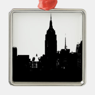 Ornement Métallique Noir blanc New York Silhouette