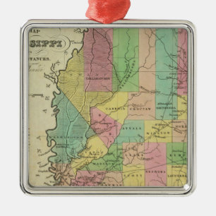 Ornement Métallique Nouvelle carte du Mississippi 2