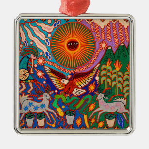 Ornement Métallique Oaxaca Mexique Mexique Mexique Tribal maya Art Boh