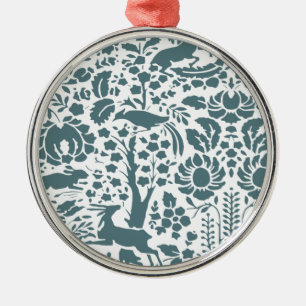 Ornement Métallique Oiseau, Cerf, motif folklorique des arbres