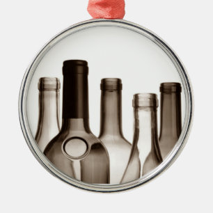 ORNEMENT MÉTALLIQUE ORNAMENT DE BOUTEILLES DE VIN POUR LES AMOUREUX