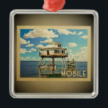 Ornement Métallique Ornament mobile alabama<br><div class="desc">A cool vintage Mobile ornament featuring a boat stopped on the bay.</div>