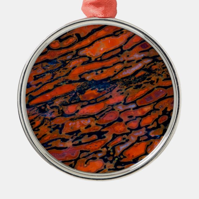 Ornement Métallique Os de dinosaure de Petria rouge (Devant)