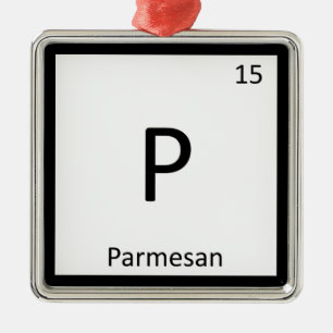 Ornement Métallique P - Tableau périodique de chimie de parmesan
