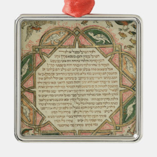 Ornement Métallique Page d'une bible hébraïque dépeignant