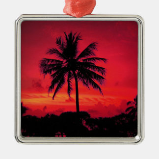 Ornement Métallique Palmiers exotiques du coucher de soleil de l'Hawaï