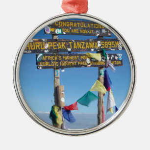 Ornement Métallique Panneau indicateur au sommet du Kilimanjaro kenya