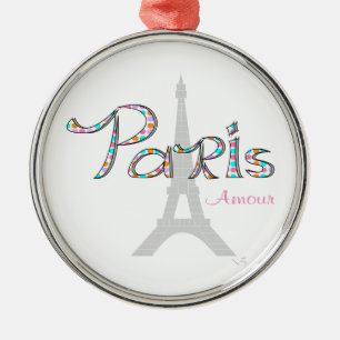 Ornement Métallique PARIS Amour avec Tour Eiffel