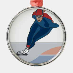 Ornement Métallique patineur de vitesse