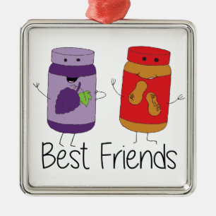 Ornement Métallique PB and J Best Friends Pb and J BFF Drawing