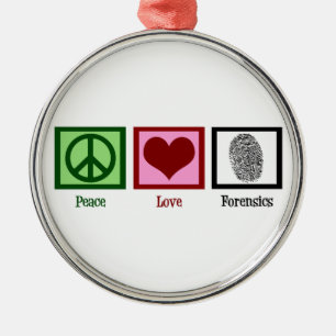 Ornement Métallique Peace Love Forensics