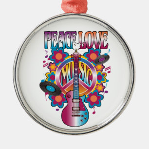 ORNEMENT MÉTALLIQUE PEACE LOVE MUSIC