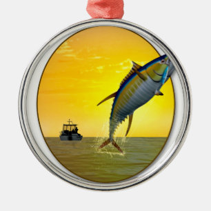 Ornement Métallique Pêche sportive à l'aube