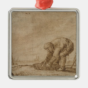 Ornement Métallique Pêcheur sur le bord de mer, 1623
