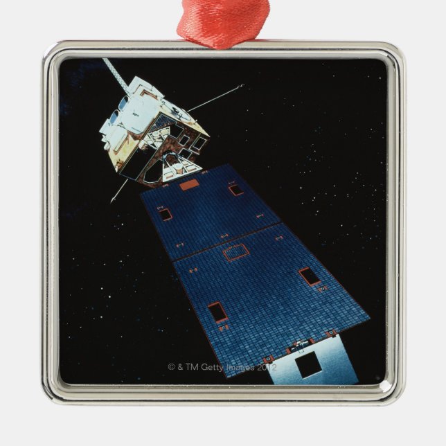 Ornement Métallique Peinture d'un satellite de temps (Devant)