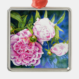 Ornement Métallique Peinture rose blanche romantique floral