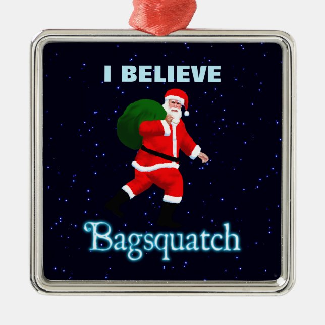 Ornement Métallique Père Noël - Bagsquatch (Devant)