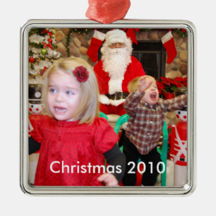 Ornement Métallique Père Noël de visite, Noël 2010