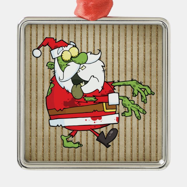 Ornement Métallique Père Noël Zombie (Devant)