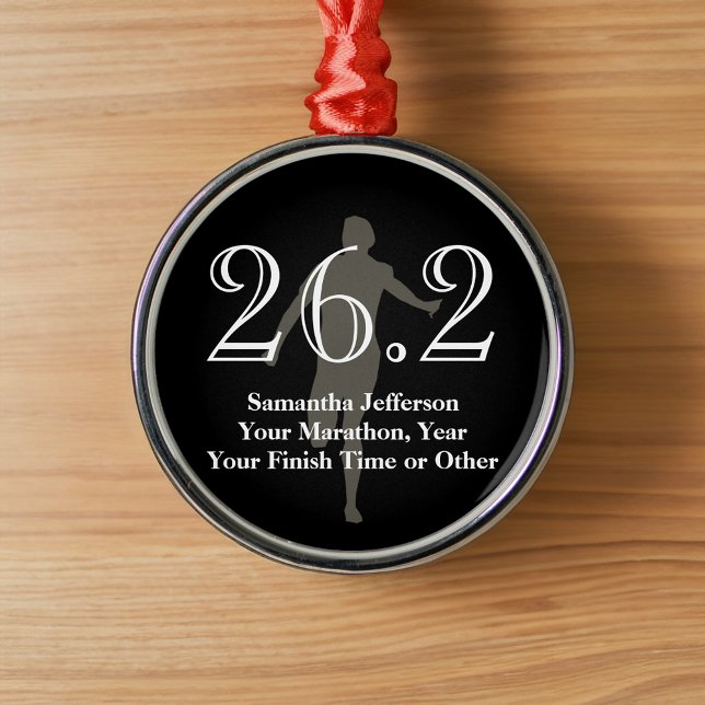 Ornement Métallique Personalized Marathon Runner 26.2 Keepsake Medal (personalized marathon runner medal)