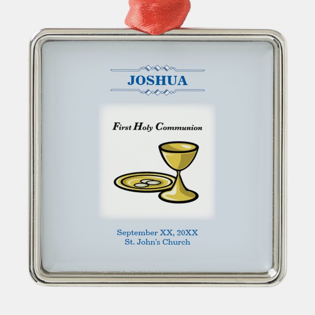 Ornement Métallique Personnaliser, Corps de la première communion et s (Devant)