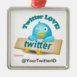 Ornement Métallique Personnaliser Twitter ID LOVE Ornament