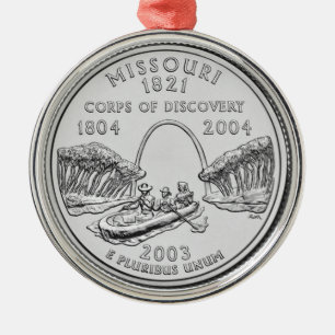 Ornement Métallique Pièce de 25 cents du Missouri