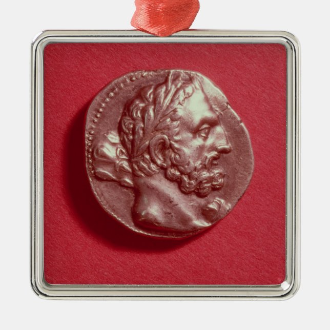 Ornement Métallique Pièce de monnaie Punic soutenant la tête de (Devant)