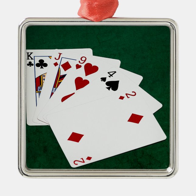 Ornement Métallique Poker Hands - Haute Carte - King (Devant)