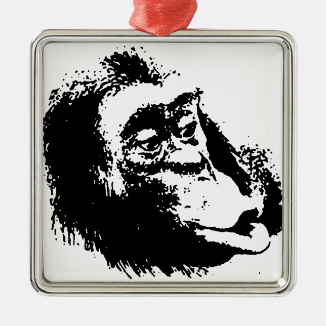 Ornement Métallique Pop Art drôle Chimpanzé (Devant)