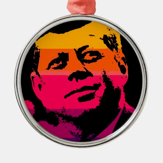 Ornement Métallique Pop Art Jack JFK John F. Kennedy (Devant)