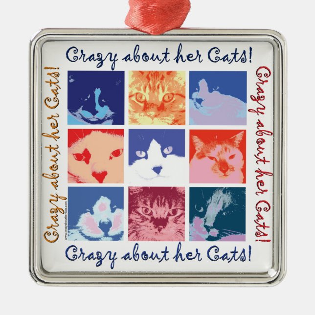 Ornement Métallique Pop Art Kitty Chats (Devant)