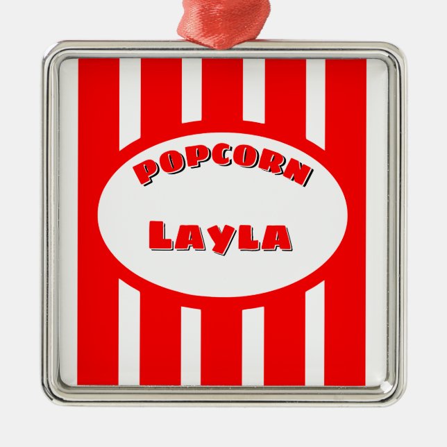 Ornement Métallique Popcorn Votre nom (Devant)