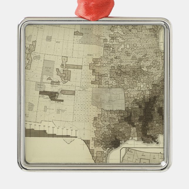 Ornement Métallique population codée en couleur par comté (Devant)