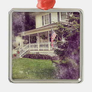 Ornement Métallique Porte avant et drapeau américain