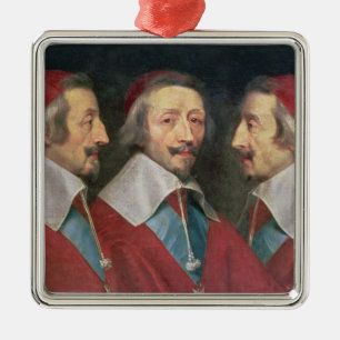 Ornement Métallique Portrait triple de la tête de Richelieu, 1642