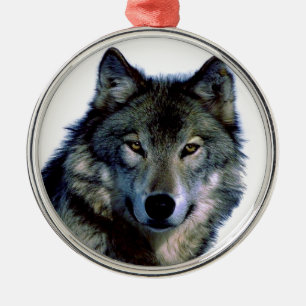 Ornement Métallique Portrait Wolf