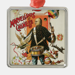 Ornement Métallique Poster magique vintage, Magicien Chung Ling Soo