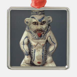 Ornement Métallique Pot de Kohl, dépeignant le dieu égyptien Bes de