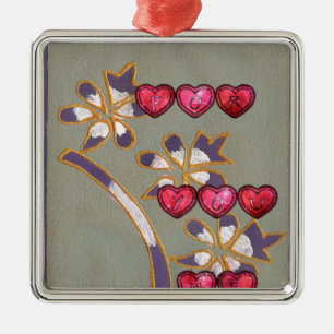 Ornement Métallique Pour Vous De Moi : Beau Coeurs Floraux Design