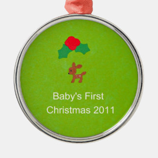 Ornement Métallique Premier Noël du bébé 2011