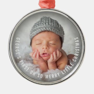 Ornement Métallique Première photo de Noël de bébé Oh So Merry Little 