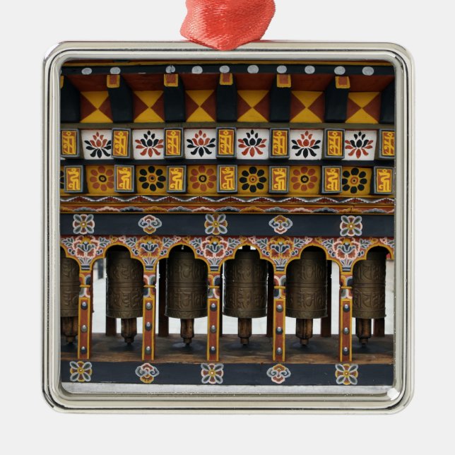 Ornement Métallique Prière Roues dans un petit carré public (Devant)