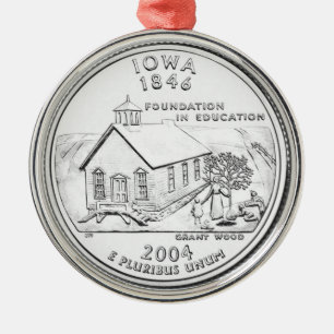 Ornement Métallique Quart de dollar de l'Iowa
