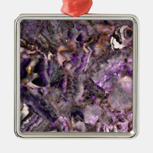 Ornement Métallique Quartz granit marbre améthyste violet abstrait  (Devant)