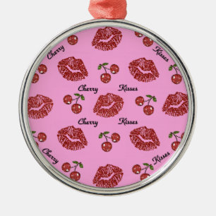 Ornement Métallique RAB Rockabilly Cherry Kisses on Pink