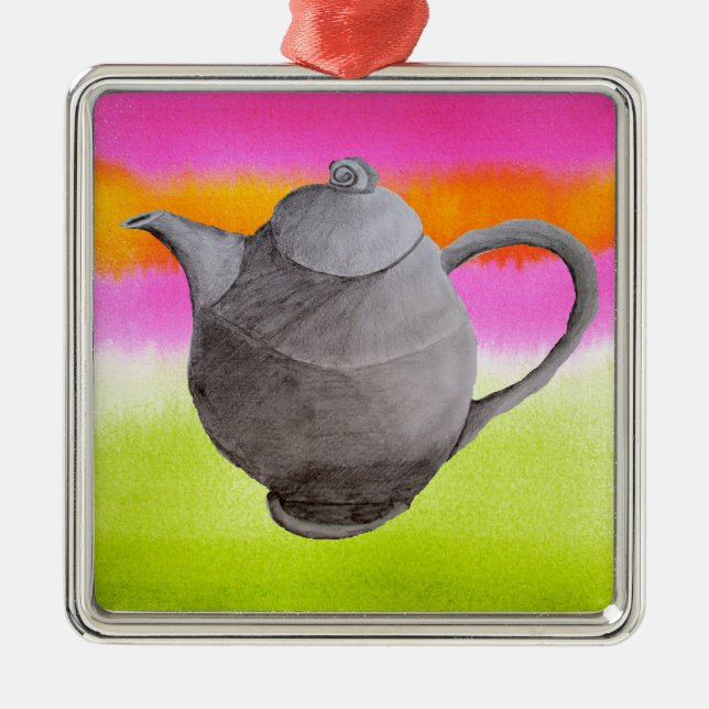 Ornement Métallique Rainbow Teapot partie thé (Devant)
