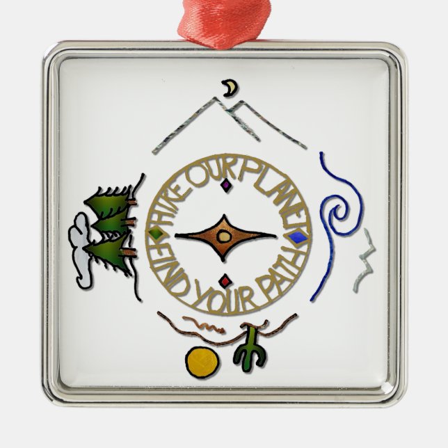 Ornement Métallique Randonnée Notre Planète Hiker's Soul Compass (Devant)