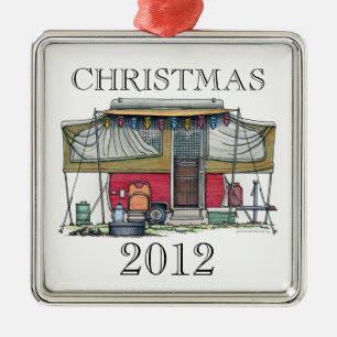 Ornement Métallique Remorque automatique vintage mignonne de voyage de